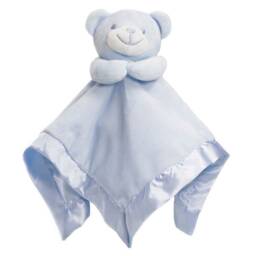 Personalised Baby Teddy Bear Head Comforter Taggy Blanket Tags Gift With Silk Backing - thumbnail 1