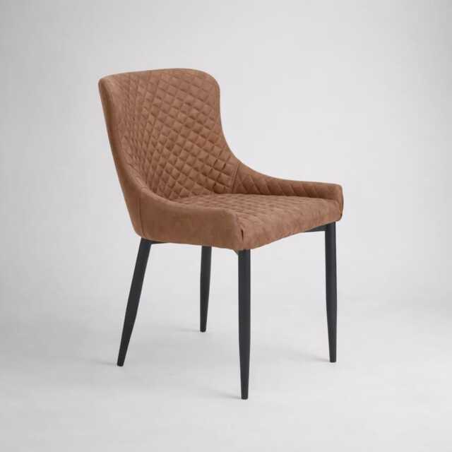 Yarm Dining Chair, Tan Faux Leather - image 1