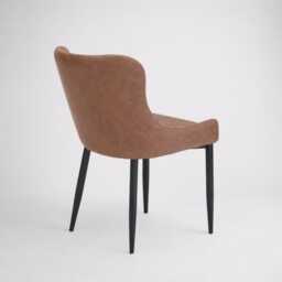 Yarm Dining Chair, Tan Faux Leather - thumbnail 3