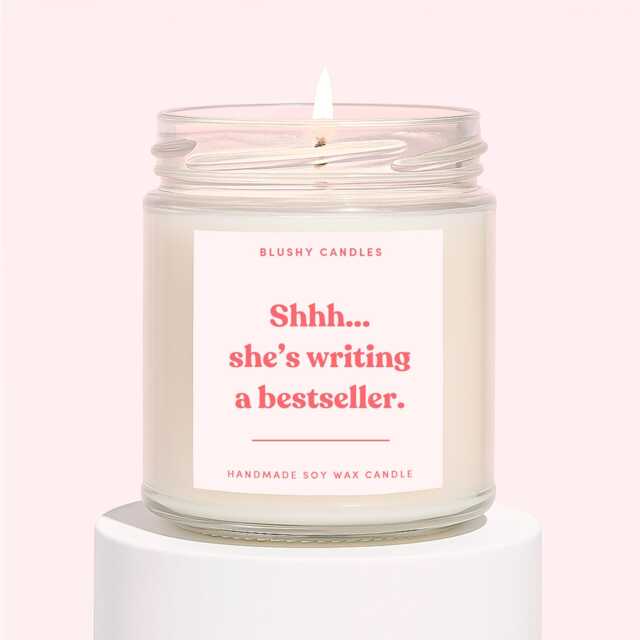 Author Writer Gifts For Her - Writing Candle Book Young Published Scented - image 1
