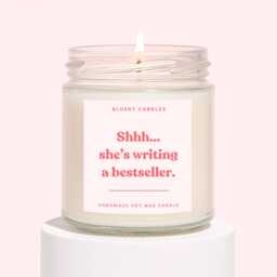 Author Writer Gifts For Her - Writing Candle Book Young Published Scented - thumbnail 1