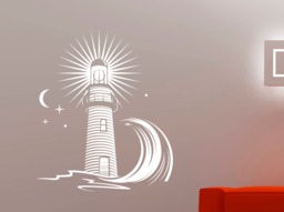 Lighthouse Wall Decal Nautical Vinyl Sticker Sea Travel Home Interior Decorations Navigation Moon Art Room Bedroom Coastal Decor 1Lhs - thumbnail 1