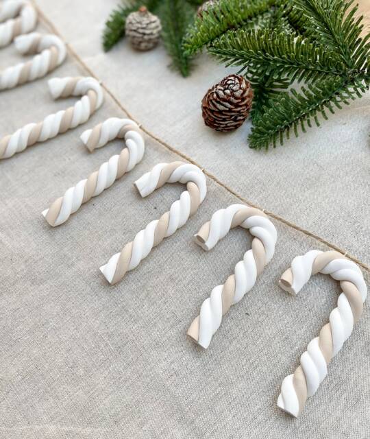 Candy Cane Garland - Christmas Canes Decorations Seasonal Decor Handmade - image 1