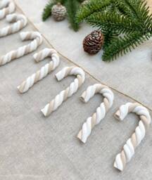 Candy Cane Garland - Christmas Canes Decorations Seasonal Decor Handmade - thumbnail 1