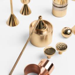 Solid Brass Candle Snuffer - Knurled Handle Wick Extinguisher Minimalist Accessory - thumbnail 2