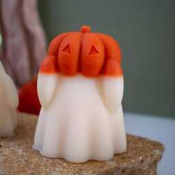 Halloween Pumpkin Candle Spooky Soy Beeswax Blend Decor - thumbnail 2