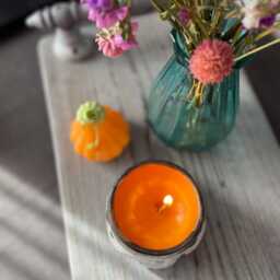 Pumpkin Candle Holder, A Stylish Ceramic Glass in The Shape Of A Pumpkin, For Soy Candles, Ceramic Mugs, Pottery Glass - thumbnail 2