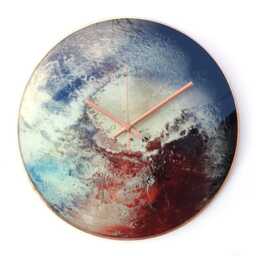 Pluto Planet Wall Clock in Big Sizes Rustic Copper Design, Earthy Colours, Scorpio Gift - thumbnail 2