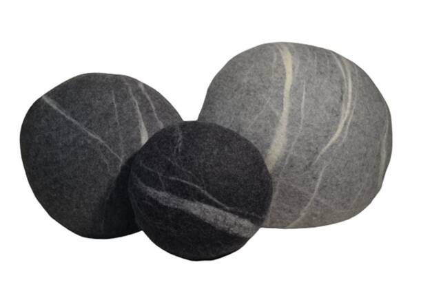 Felted Wool Stone Pillows - Decorative Rock Cushions, Modern Home Decor - image 1