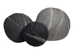 Felted Wool Stone Pillows - Decorative Rock Cushions, Modern Home Decor - thumbnail 1
