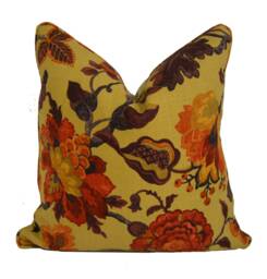 Sanderson - Amanpuri Old Gold/Aubergine Cushion Cover Throw Pillow Designer Home Decor - thumbnail 1