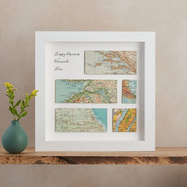 Custom Map Wedding Anniversary Gift, Personalised Wall Art Frame, Decor Print Gift For A Couple, Personalized Gift Wife Or Husband - image 1