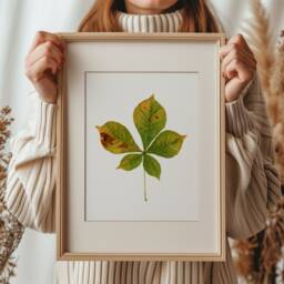 Horse Chestnut Leaf Gicl??e Print Limited Edition Botanical Watercolor - thumbnail 3