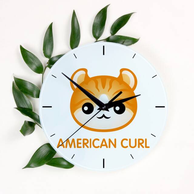 A Clock With A American Curl Cat. New Collection The Cute Art-Dog Cat - image 1