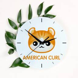 A Clock With A American Curl Cat. New Collection The Cute Art-Dog Cat - thumbnail 1
