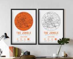Castleford Tigers The Jungle Wheldon Road Stadium Map Prints & Frame Unique Gift - Decor Rugby League Dad Granddad Brother Uncle Poster - thumbnail 1