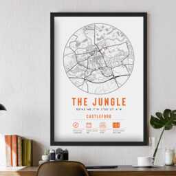 Castleford Tigers The Jungle Wheldon Road Stadium Map Prints & Frame Unique Gift - Decor Rugby League Dad Granddad Brother Uncle Poster - thumbnail 3