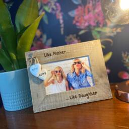Like Mother Daughter Photo Frame - Mum Mummy Mother's Day Gift Personalised Driftwood Style Picture 6x4 - thumbnail 2