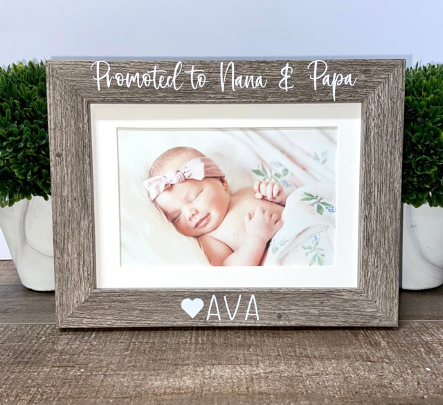 Promoted To Nana & Papa Personalized Picture Frame, Gift, Mother's Day Day, Mimi Gift