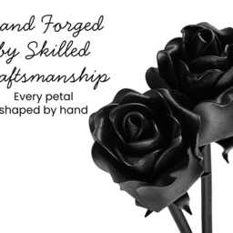 Handmade Double Twisted Iron Rose - Forged Eternal Metal Flower, 6Th Or 11Th Steel Wedding Anniversary Gift, Romantic Present - thumbnail 3