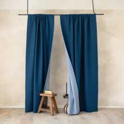 Double-Layer Linen Curtains Rod Pocket, Room Divider Curtains, Double Sided Curtain Panel, Door Drapes - thumbnail 2