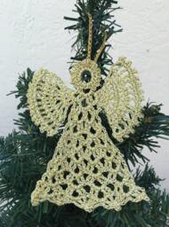 Crochet Angel Gold Ornament Crochet Miniature Christmas Decoration Holiday Accessory D??cor - thumbnail 1