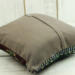 Vintage Kilim Pillow Cover Hand-Woven Wool, Turkish Cotton - 16x16 Inch - thumbnail 4