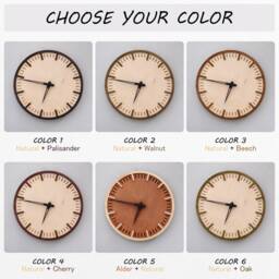 Simple Wall Clock, Minimalist Wooden Round Table Clock Wood, Desk Unique, Small Wooden - thumbnail 4