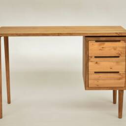 Simple Desk With Drawers, Reclaimed Wood Handmade Desk, Scandi Style Danish Wooden Tapered Legs, Colour Choices Harvey - thumbnail 2