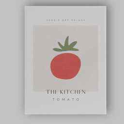 Minimalist Tomato Kitchen Poster Scandinavian Food Illustration Canvas Wall Art Print Decor Picture Ready To Hang - thumbnail 1