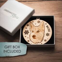Engraved Photo Christmas Ornament - Personalized Family, Pet Memorial Gift - thumbnail 2