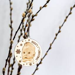 Engraved Photo Christmas Ornament - Personalized Family, Pet Memorial Gift - thumbnail 3
