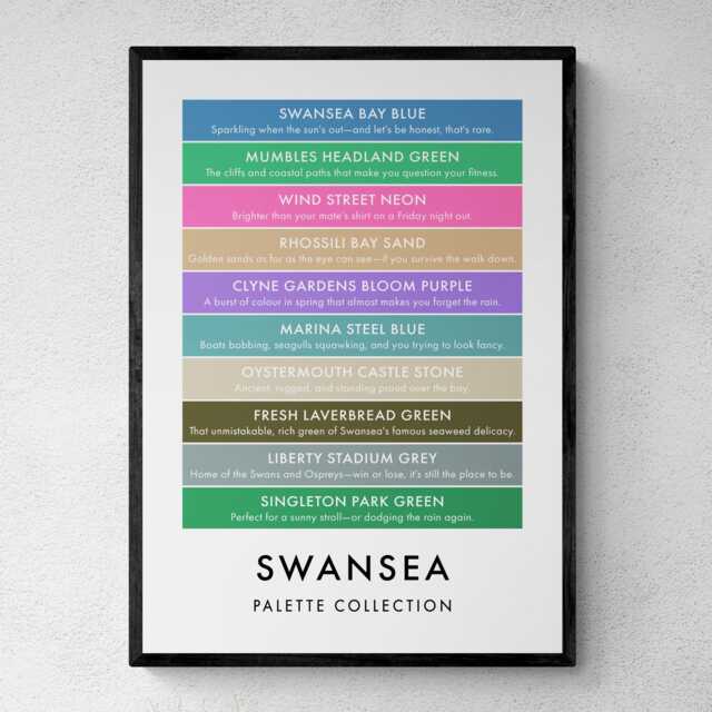 Swansea Funny Colour Palette Print, Poster Wall Art - image 1