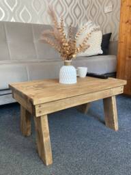 Small Coffee Table, Handmade in UK Compact Livingroom Office Coming Fully Assembled & Varnished - thumbnail 1