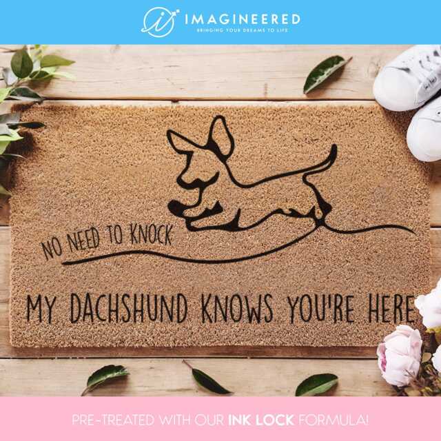 Funny Doormat - Dachshund Gift Welcome Mat Dad Gift Wiener Dog Front Door Sausage Small - image 1