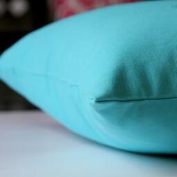 Aqua Throw Pillow, Mandarin Blue Pillow Cover, Solid Zippered Cushion Plain Case, Sofa Pillows - thumbnail 2