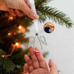 Custom Paw Photo Ornament, Personalized Christmas Tree Picture Pet Projection Decoration, Memorial Gift For Her - thumbnail 2