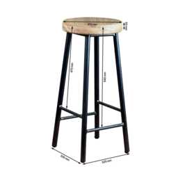 Custom Handmade Industrial Oak Bar Stool Rick Broadoak UK - thumbnail 4
