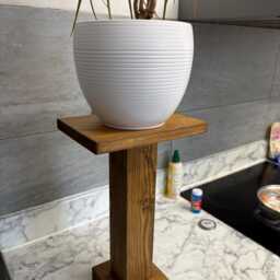 Wooden Plant Stand Pedestal Handcrafted in UK , Freestand Shelf, Two Colours Available, Free Delivery - thumbnail 4
