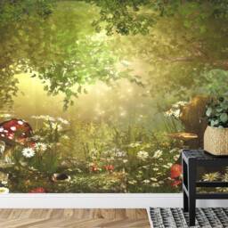 Fairy Forest Wallpaper Mural, Enchanting Woodland Nursery, Peel & Stick - thumbnail 3
