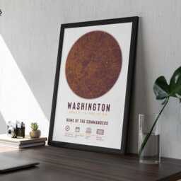 Washington Commanders Stadium Map Print Unique Framed Gift - For Him Dad Brother Granddad Uncle American Football Poster Decor - thumbnail 3