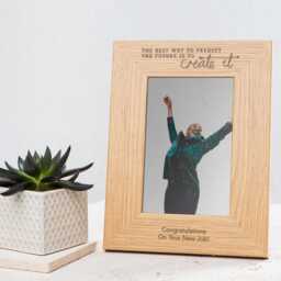 Personalised Engraved Create Your Future Photo Frame - Graduation Gift For Daughter Son New Job Friends Motivational Quote - thumbnail 1