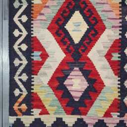 Heritage Runner Rug, Handmade Artisan Afghan Turkish Scandinavian Navajo Bohemian Flatweave Wool Multicolour Kilim Rug 294x64 cm - thumbnail 2