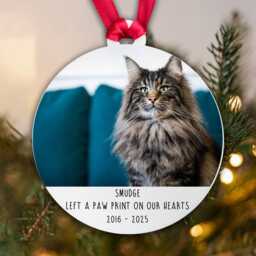 Personalised Cat Memorial Tree Decoration Bauble - Kitten Animal Pet Acrylic - thumbnail 1