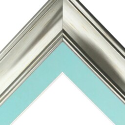 Scandi Silver Picture Frame With Blue Mount Vintage Photo Display - thumbnail 3