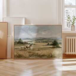 Horse Pasture Poster, Country Landscape Print, Farmhouse Wall Art, Paper - thumbnail 4