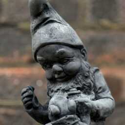 Stone Gnome With Frog Sculpture Outdoor Feeding A Statue Concrete Troll Figurine Animal Ornament Gnome Lover Gift Frog Yard Art - thumbnail 3