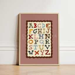 Alphabet Wild West Wall Art Print - Colourful Abc Poster For Kids Room, Nursery Or Playroom Educational Letters Learning Decor Unframed - thumbnail 3
