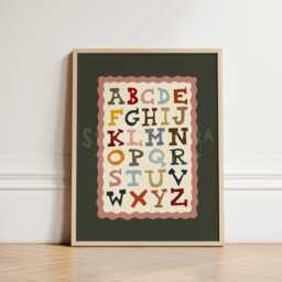 Alphabet Wild West Wall Art Print - Colourful Abc Poster For Kids Room, Nursery Or Playroom Educational Letters Learning Decor Unframed - thumbnail 2