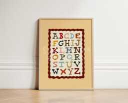 Alphabet Wild West Wall Art Print - Colourful Abc Poster For Kids Room, Nursery Or Playroom Educational Letters Learning Decor Unframed - thumbnail 1